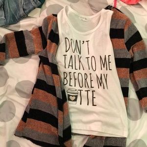 Tank with matching cardigan